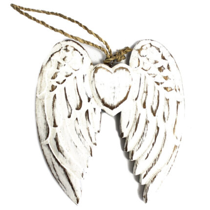 Doble alas de ángel y corazón hecho a mano - 15cm 1