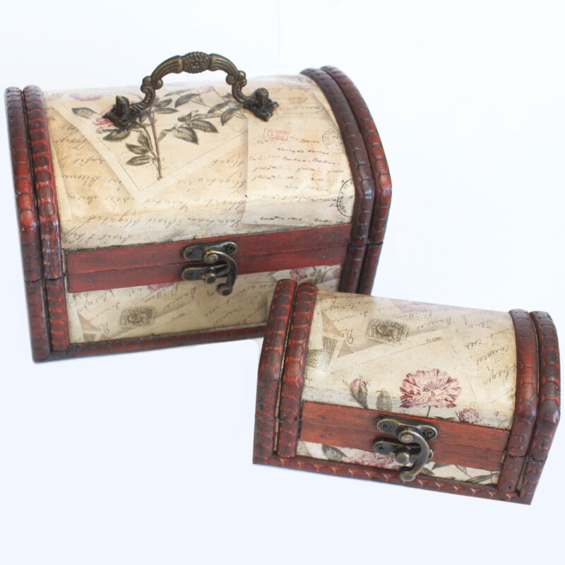 Juegos de 2 cajas coloniales - Rose Design 1
