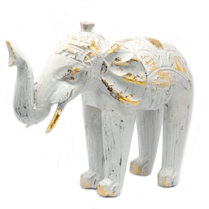 Elefante Tallado en Madera - Oro Blanco 1