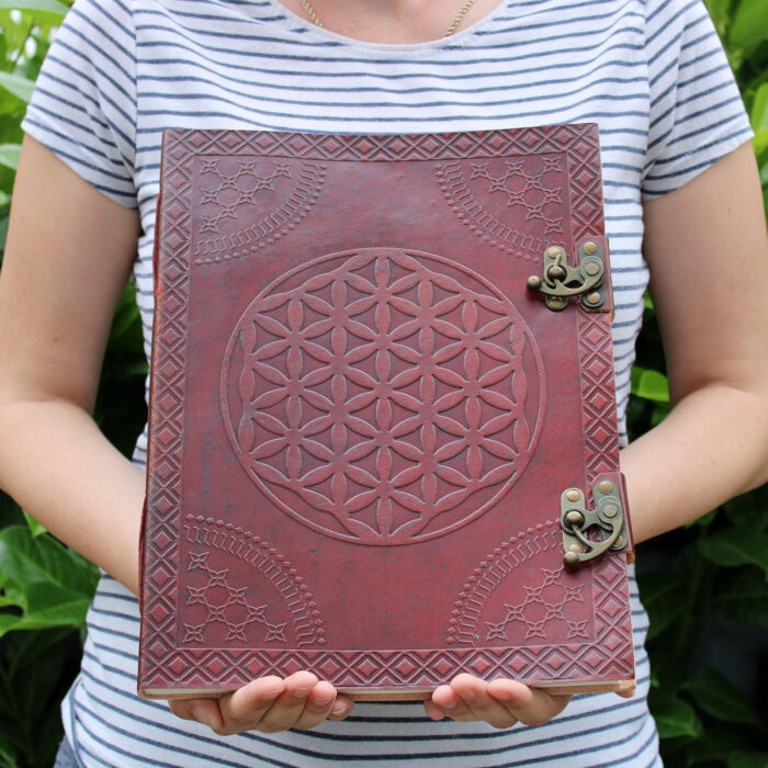 Huge Flower of Life Leather Book 10x13 (200 pages) 3