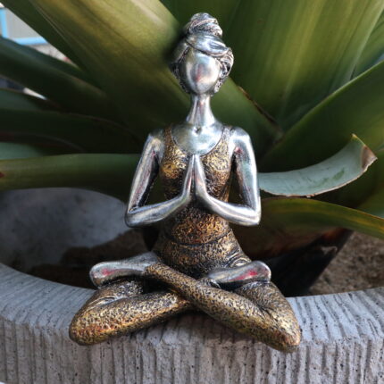 Yoga Lady Figure -  Silver & Gold 24cm 2
