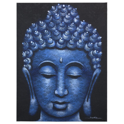 Cuadro de Buda - Detalle de Brocado en Azul 1