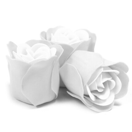 Set de 3 flores de jabón caja corazón - rosas blanca 2