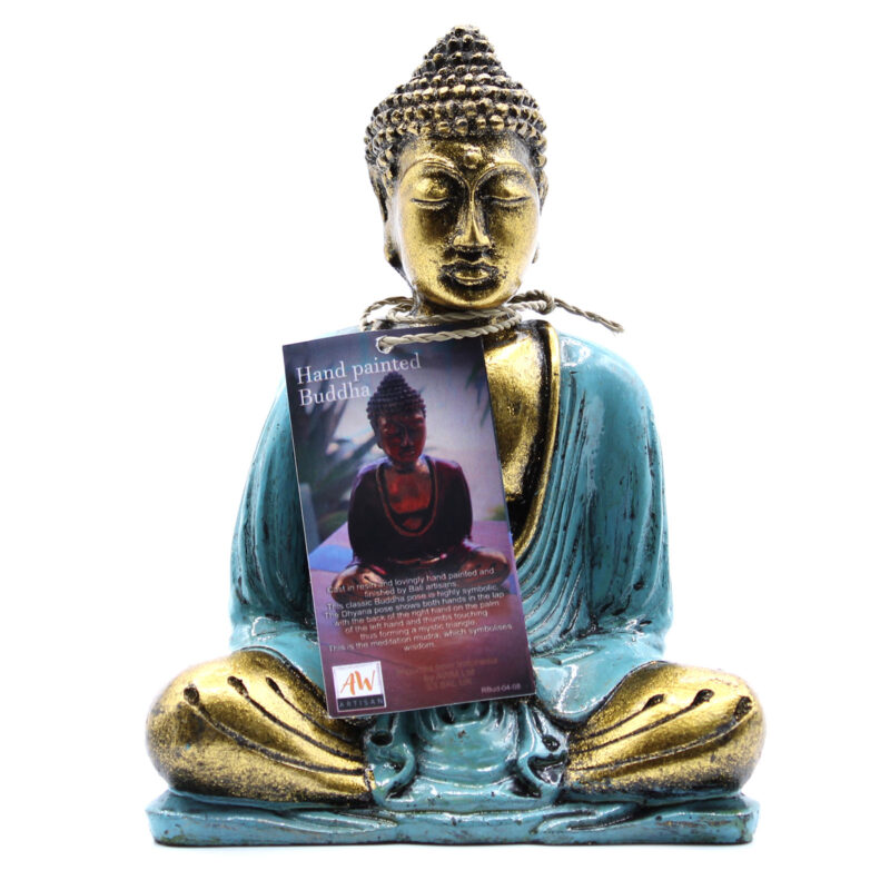 Buddha Verde Azulado y Dorado - Med 2