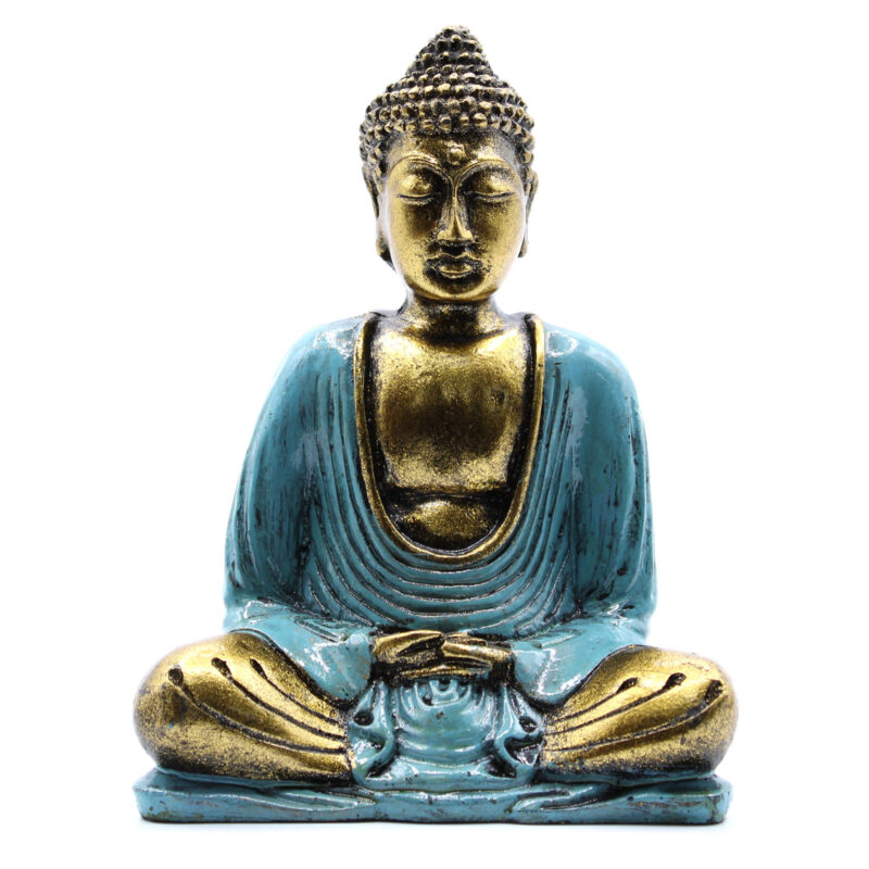 Buddha Verde Azulado y Dorado - Med 1