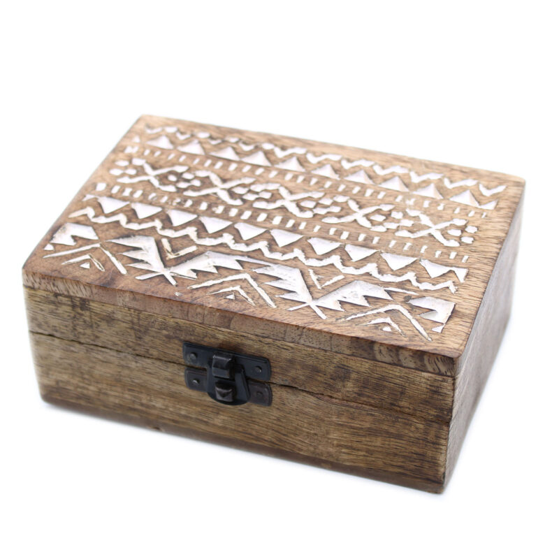 Caja de Madera Blanca - 6x4 Pastillero Diseño Eslavo 1