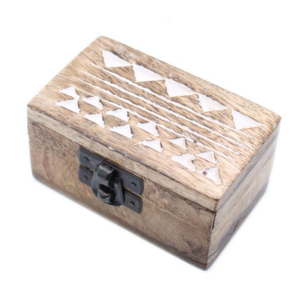 Caja de Madera Blanca - 3x1.5 Pastillero Diseño Azteca 1