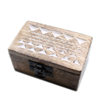 Caja de Madera Blanca - 3x1.5 Pastillero Diseño Azteca 2