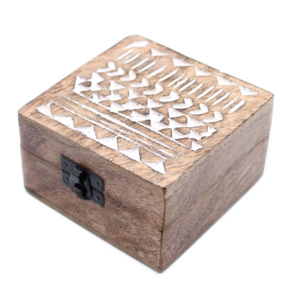 Caja de Madera Blanca - 4x4 Diseño Azteca 1