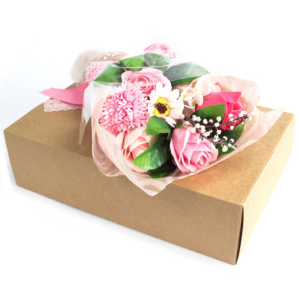 Bouquet flores jabón en caja - rosa 2