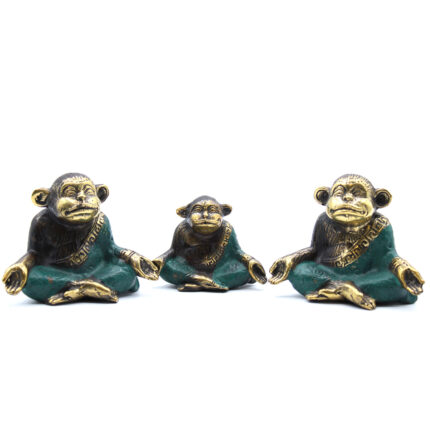 Conjunto de 3 - Familia de monos de yoga (tamaños distintos) 1
