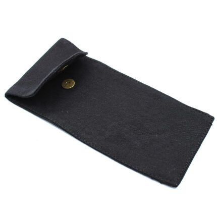 Cotton Pouch for Gemstone Face Rollers 10oz - Black 9x19xm 1