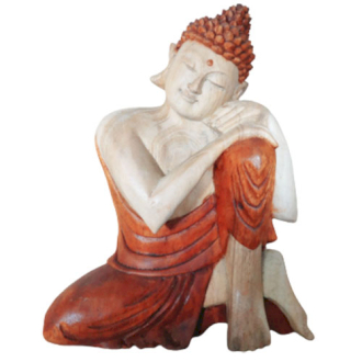Estatua de Buda Tallada a Mano - 25cm Pensando 1
