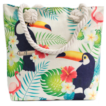 Bolso shopper con asa de cuerda - tropical tucán 1