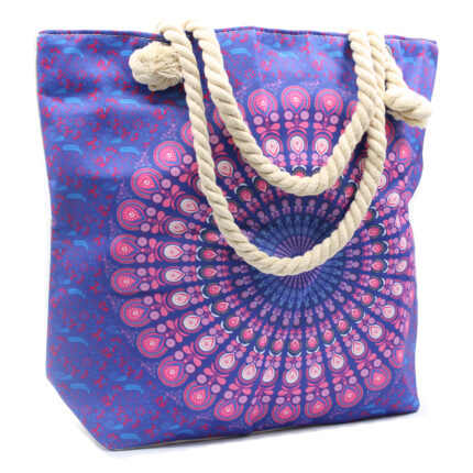 Bolso Mandala con Asa de Cuerda - Azul Violeta 1