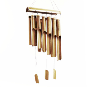 Campanilla de bambú - Acabado natural - 12 tubos grandes 1