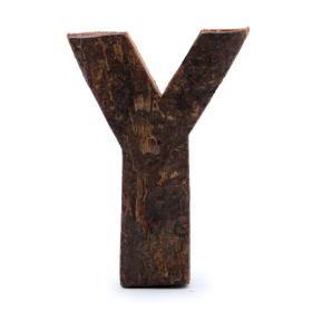 Letra de Corteza Rústica - "Y" (12) - Pequeña 7cm 1