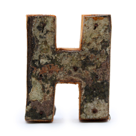 Letra de Corteza Rústica - "H" (12) - Pequeña 7cm 1