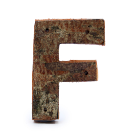 Letra de Corteza Rústica - "F" (12) - Pequeña 7cm 1