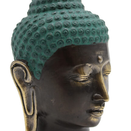 Cabeza de Buda de latón antiguo mediana 2