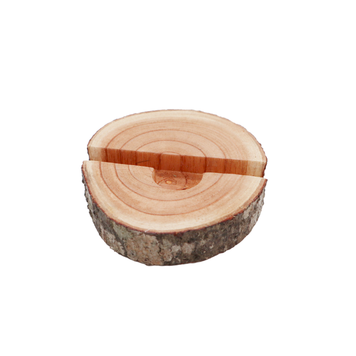 Small Log Phone Holder (full slice) - Natural 1