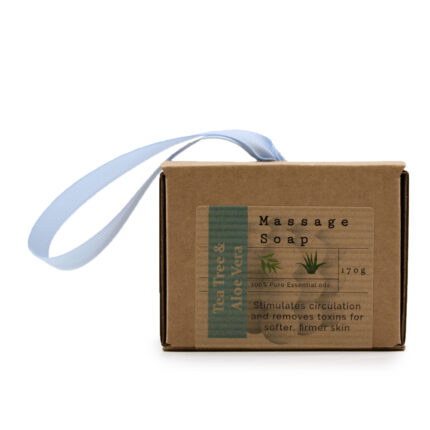 Jabon de masaje individual en caja - Árbol de té y aloe vera 1