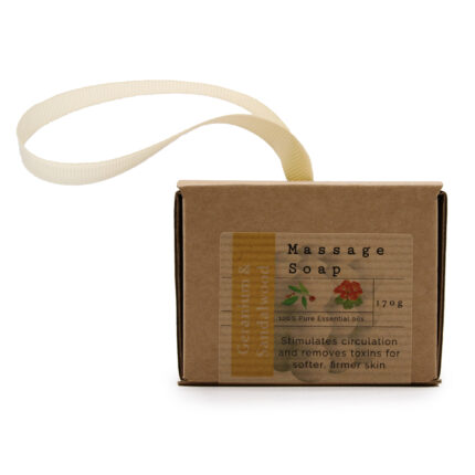 Jabon de masaje individual en caja - geranio y sándalo 1
