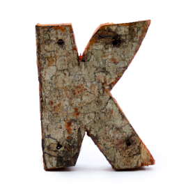Letra de Corteza Rústica - "K" (12) - Pequeña 7cm 1