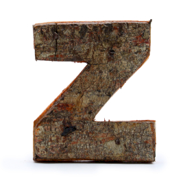 Letra de Corteza Rústica - "Z" (12) - Pequeña 7cm 1