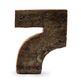 Número de corteza rústica - "7" (12) - Pequeño 7cm 1
