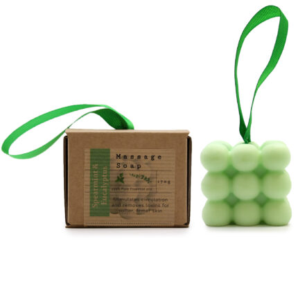 Jabon de masaje individual en caja - Menta verde y eucalipto 2