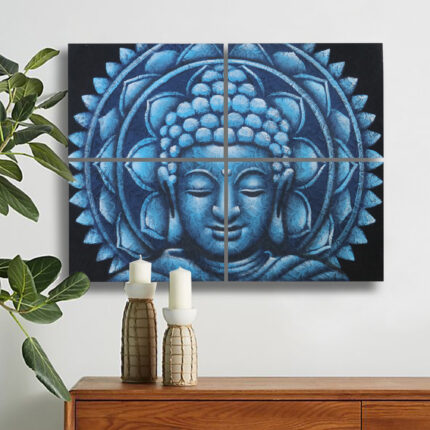 Detalle de Brocado de Mandala de Buda Azul30x40cm x 4 2