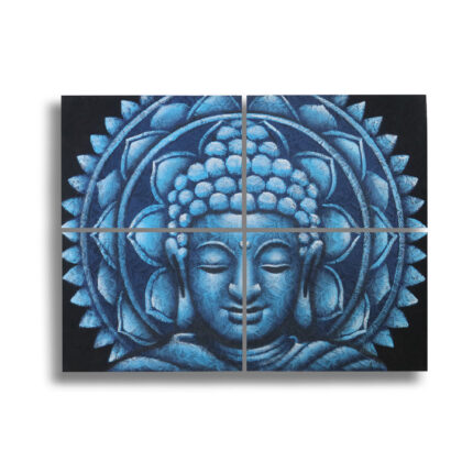 Detalle de Brocado de Mandala de Buda Azul30x40cm x 4 1