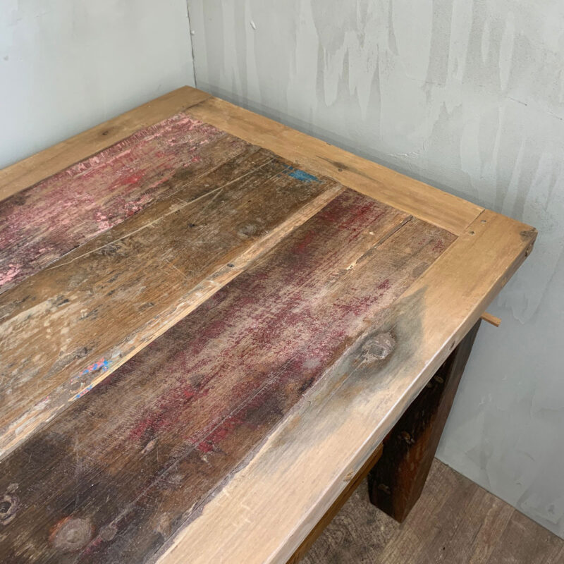 Mesa de comedor / exhibición de madera de teca reciclada 1.8m 1